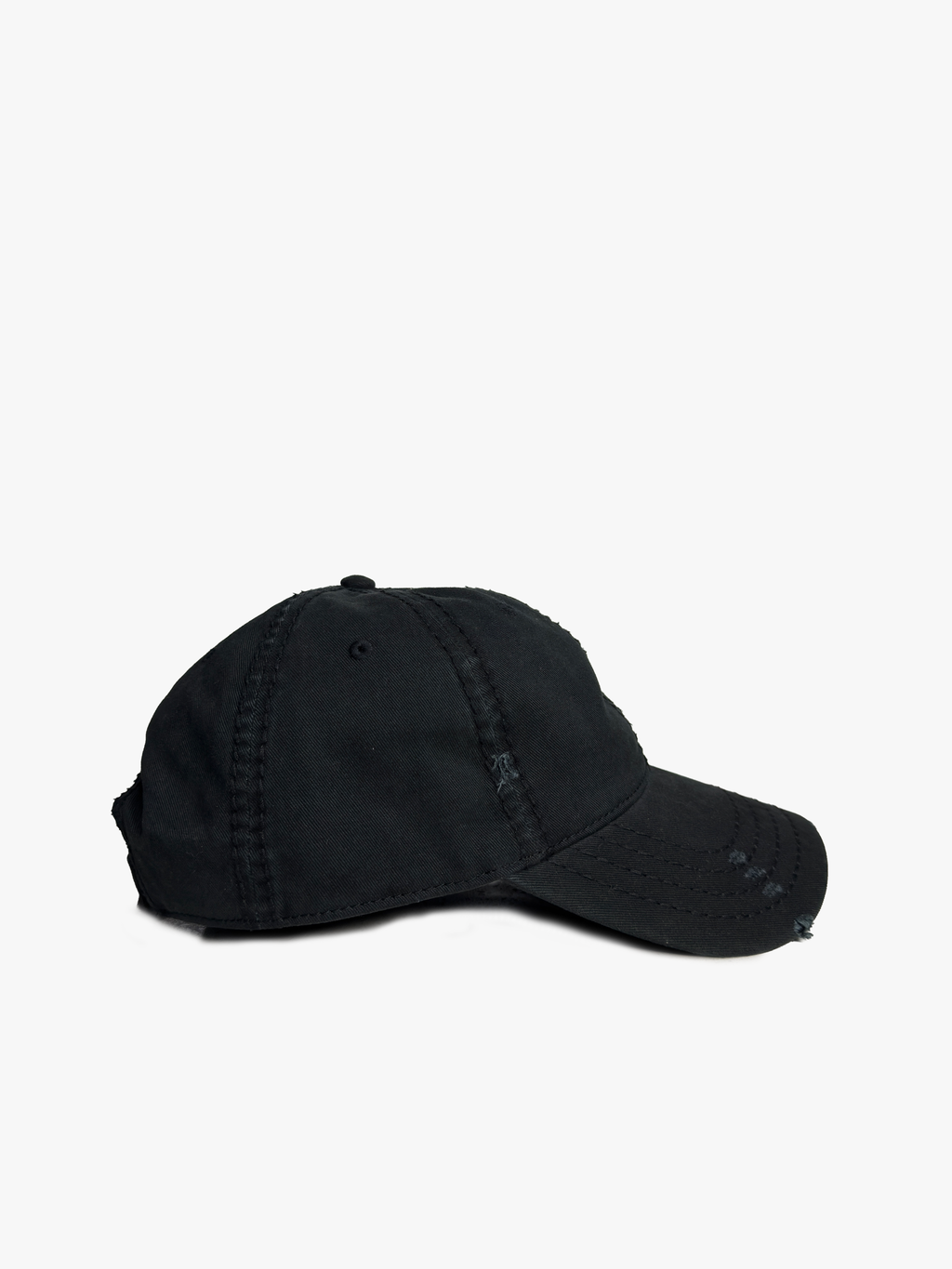 Black Distressed Low Profile Hat